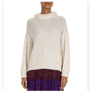 Ba&sh Emma Sweater Womens Small White Chunky Knit Alpaca Pullover Made In Italy